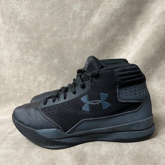 Under Armour Boys Black / Rhino Gray Basketball shoes Size 6Y - Picture 1 of 6